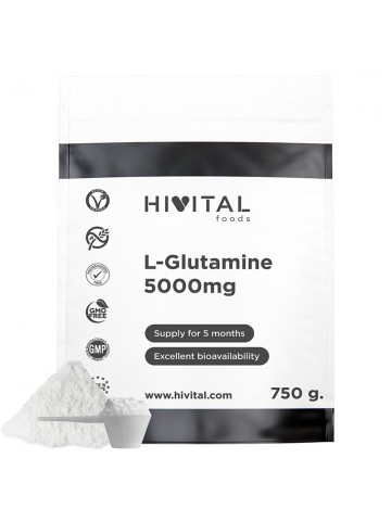 HIVITAL L-GLUTAMINA 5000MG 750GR. POLVO VEGANO
